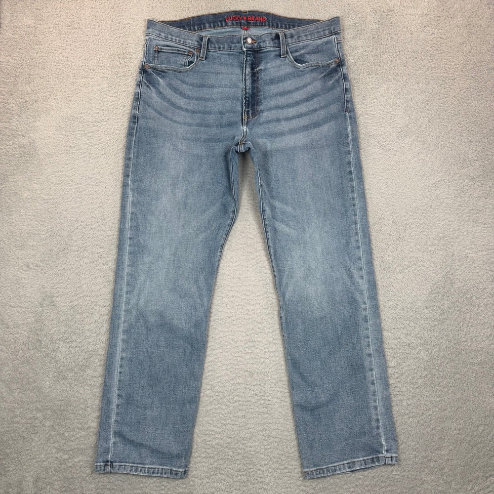 Lucky Brand 410 Athletic Straight Mens Jeans 36x30 Blue Medium Wash Denim